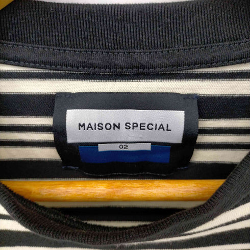 メゾンスペシャル MAISON SPECIAL 24SS Prime-Over India Cotton Border Crew Neck Long Sleeve T-Shirt メンズ JPN:2