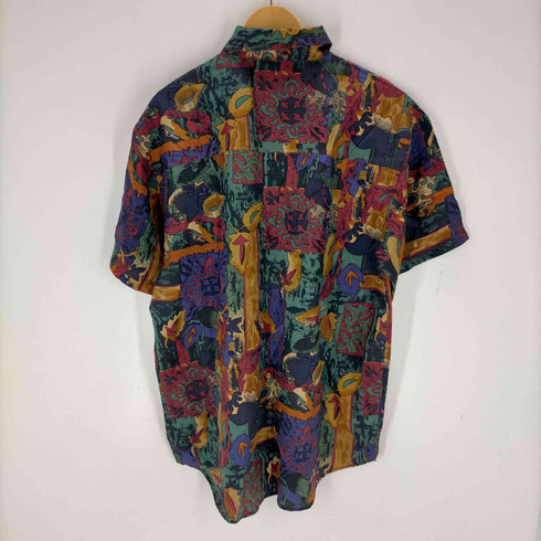 OLD シルク100% バティック柄シャツ メンズ JPN:M