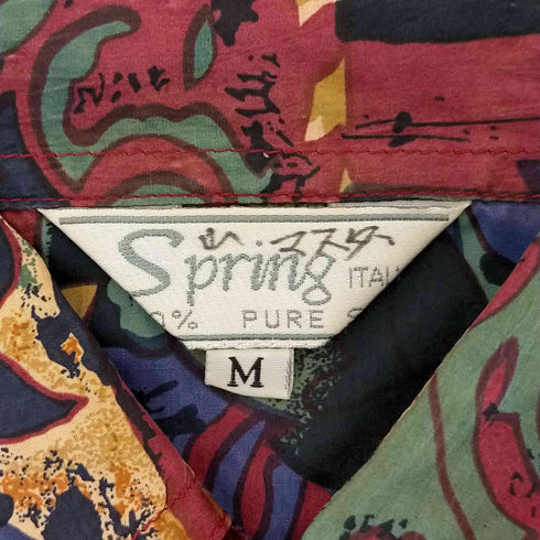 OLD シルク100% バティック柄シャツ メンズ JPN:M