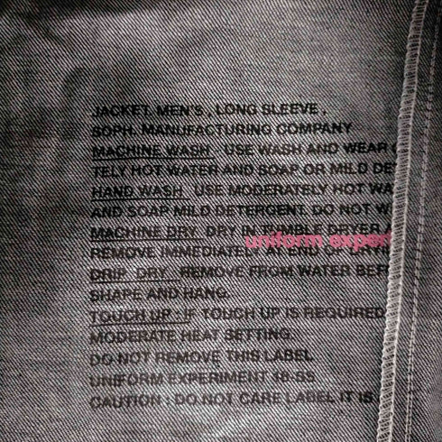 ユニフォームエクスペリメント uniform experiment PHILOSOPHY DENIM JACKET メンズ 1