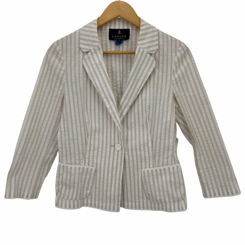 ランバンコレクション LANVIN COLLECTION 1B ストライプテーラードジャケット レディース 40