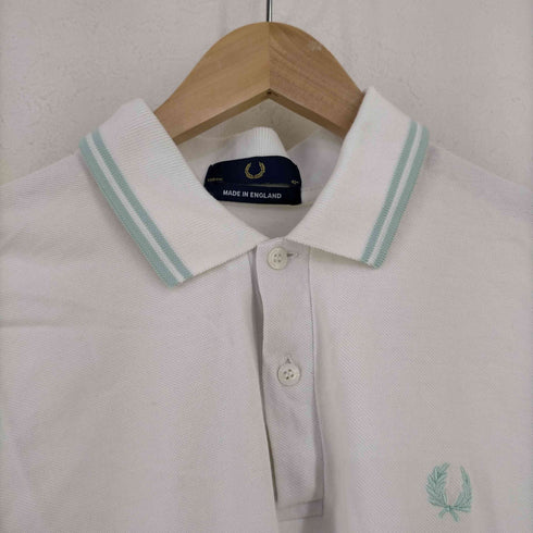 フレッドペリー FRED PERRY イングランド製 ロゴ刺繍 鹿の子 ポロシャツ メンズ JPN:42