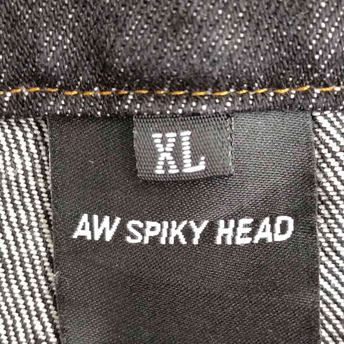 AW SPIKY HEAD Y2K マルチポケット スカルプリント ブラックデニム メンズ XL