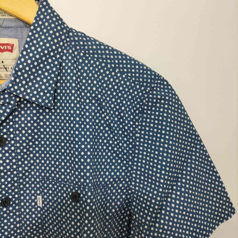 リーバイス Levis ドット柄 半袖シャツ STANDARD FIT 白タブ 猫目ボタン メンズ JPN:L