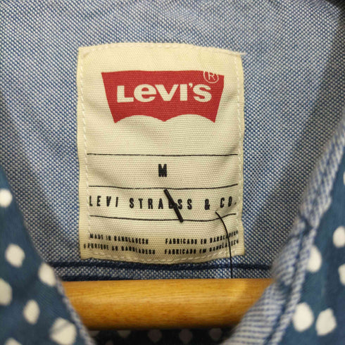 リーバイス Levis ドット柄 半袖シャツ STANDARD FIT 白タブ 猫目ボタン メンズ JPN:L
