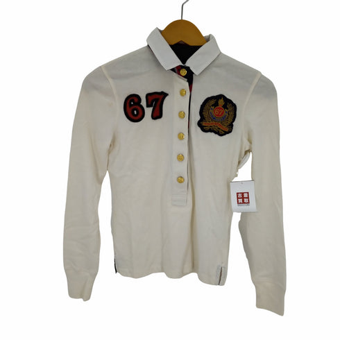 ポロジーンズカンパニーラルフローレン POLO JEANS COMPANY RALPH LAUREN ポロL/Sシャツ ワッペン 金ボタン 67 レディース JPN:S