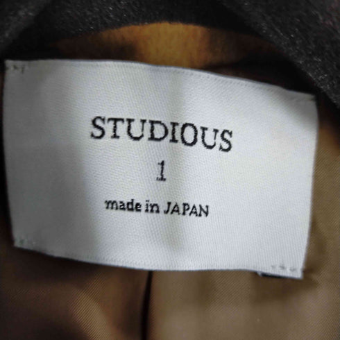 ステュディオス STUDIOUS ソフトメルトンステンカラーウールコート メンズ 1