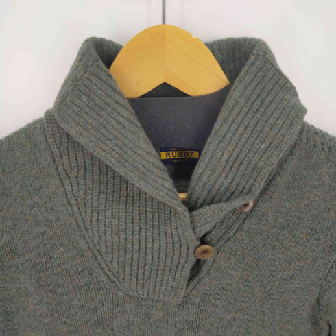 ラグビーラルフローレン Rugby Ralph Lauren ショールカラーニットワンピース エルボーパッチ レディース JPN:XS