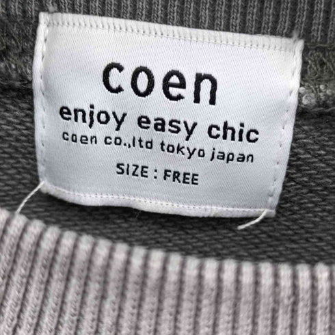 コーエン coen コラボピグメント裏毛クルーネックスウェット レディース FREE