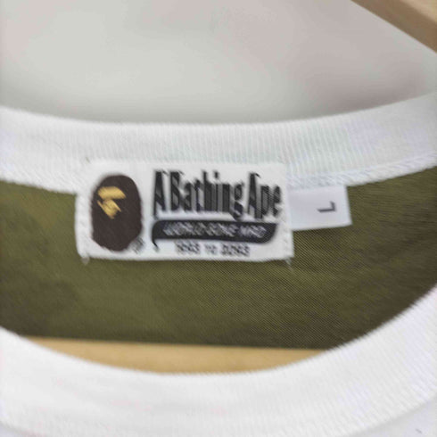 アベイシングエイプ A BATHING APE ABC CAMO 切替 エイプヘッド プリント ポケット S/S クルーネック Tシャツ メンズ JPN:L