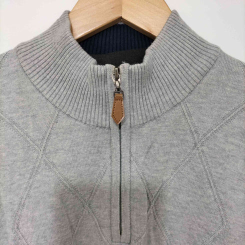 キンロックバイキンロックアンダーソン KINLOCH ANDERSON ハーフジップ アーガイル模様ボトルネックニットベスト メンズ L