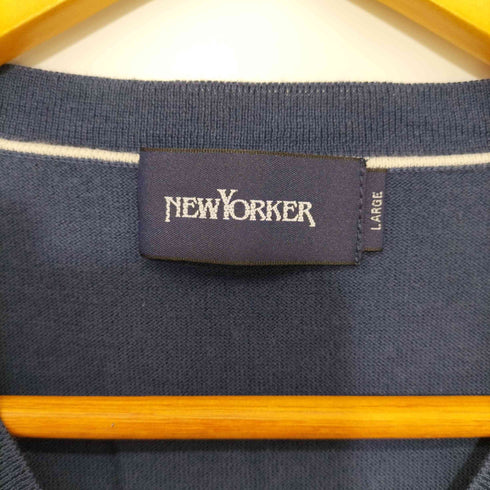 ニューヨーカー NEWYORKER 千鳥格子Vネックコットンニットベスト メンズ import:L