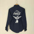 アベイシングエイプ A BATHING APE バックプリント ロゴワッペン L/S ダブルポケット ワーク シャツ メンズ JPN:L