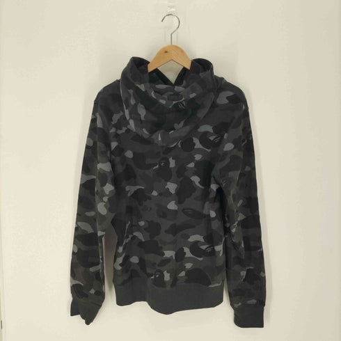 アベイシングエイプ A BATHING APE BLACK ABC CAMO HOODIE フロント ロゴ プリント プルオーバー パーカー メンズ JPN:L