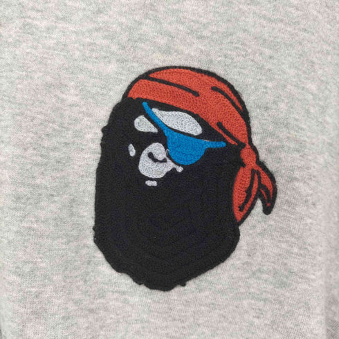 ア ベイシング エイプ パイレーツストア A BATHING APE PIRATE STORE パイレーツエイプヘッド 刺繍 ダブル ジップアップ パーカー メンズ JPN:L