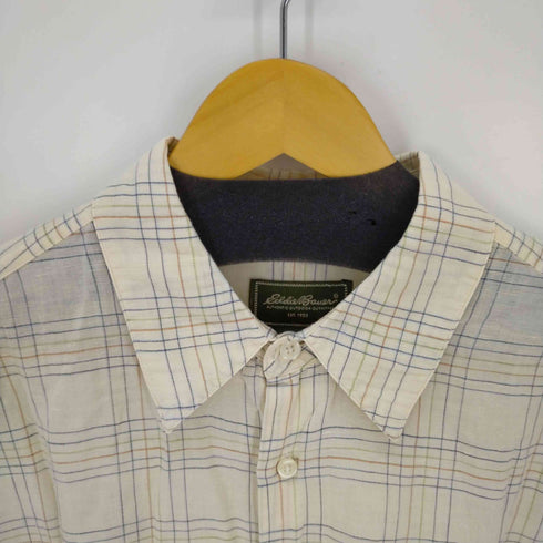 エディーバウアー Eddie Bauer リネン混S/Sチェックシャツ メンズ JPN:L