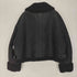 ザラ ZARA DOUBLE-FACED BIKER JACKET フェイク ムートン ライダース ジャケット レディース import:XL