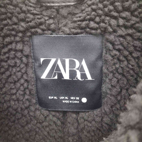 ザラ ZARA DOUBLE-FACED BIKER JACKET フェイク ムートン ライダース ジャケット レディース import:XL