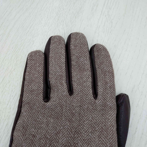 アクアスキュータム AQUASCUTUM ヘリンボーンレザーグローブ メンズ