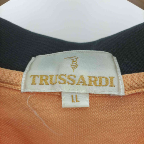 トラサルディ TRUSSARDI 80-90S ワンポイント ロゴ 刺繍 S/S 鹿の子 ポロシャツ メンズ import:XL