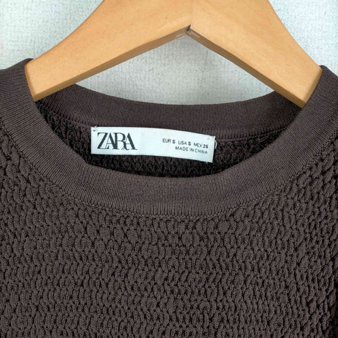ザラ ZARA パフスリーブ トップス クルーネック フリルブラウス レディース import:S