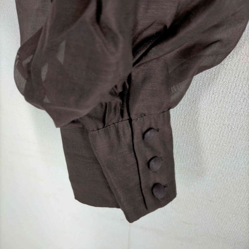 ザラ ZARA パフスリーブ トップス クルーネック フリルブラウス レディース import:S