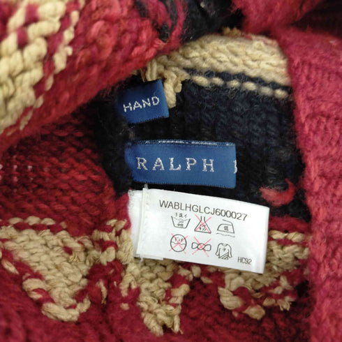 ラルフローレン RALPH LAUREN カシミヤ混ノルディック柄ツインボンボンニット帽 メンズ