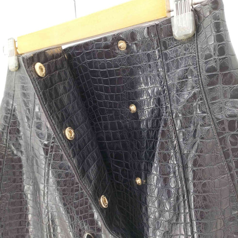 ザラ ZARA クロコダイル フェイクレザー スナップボタン ミニ スカート レディース JPN:S