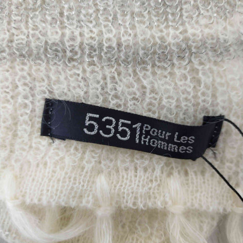 ゴーサンゴーイチプールオムエラファム 5351 POUR LES HOMMES ET LES FEMMES モヘヤ混ラメボーダーマフラー メンズ