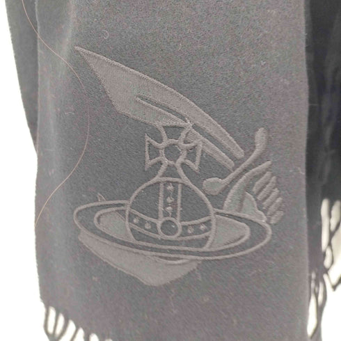 ヴィヴィアンウエストウッド アングロマニア Vivienne Westwood ANGLOMANIA オーブ ロゴ刺繍 大判 ストール マフラー レディース