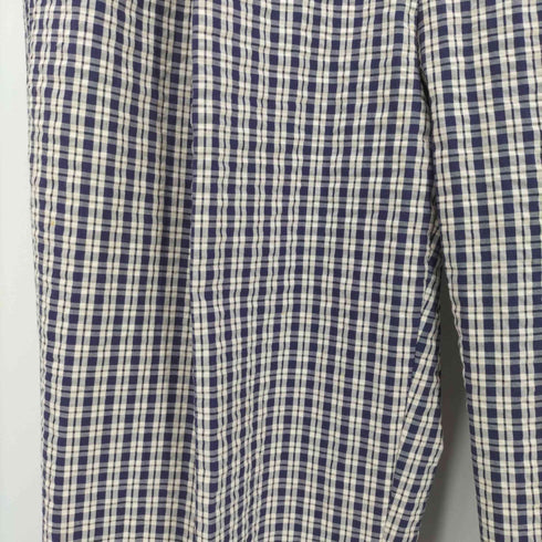 エルメネジルドゼニア ERMENEGILDO ZEGNA イタリア製 コットン シアサッカー チェック 柄 スラックス パンツ メンズ 48