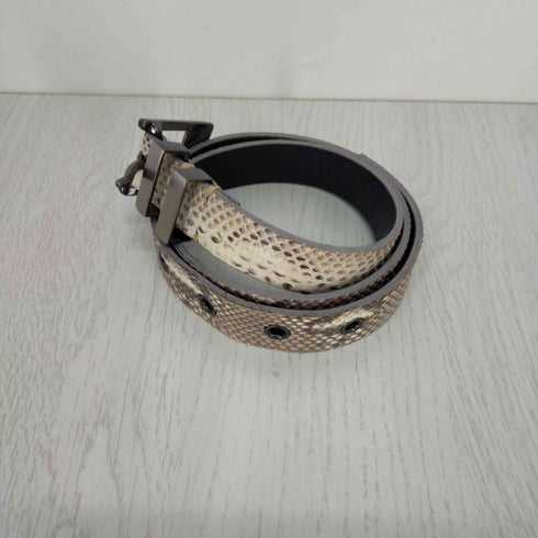 ゴーサンゴーイチプールオム 5351 POUR LES HOMMES パイソン柄スリムベルト メンズ