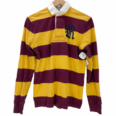 ラグビーラルフローレン Rugby Ralph Lauren CLASSIC RUGBY FIT オールドイングリッシュ ボーダー柄 長袖ラガーシャツ メンズ import:XS