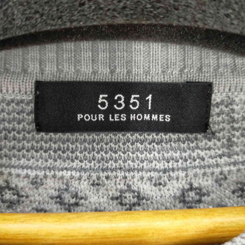 ゴーサンゴーイチプールオム 5351 POUR LES HOMMES VネックL/Sウールニット メンズ 1