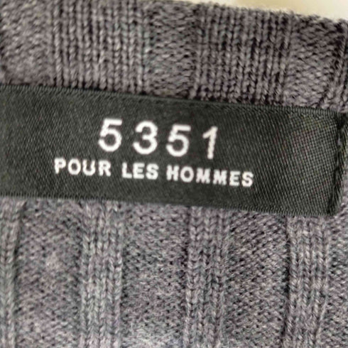 ゴーサンゴーイチプールオム 5351 POUR LES HOMMES VネックL/Sウールニット メンズ 1