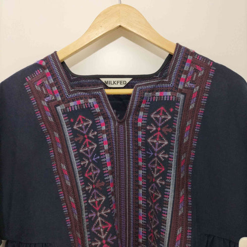 ミルクフェド MILKFED. SQUARE NECK EMBROIDERD DRESS レディース ONE SIZE