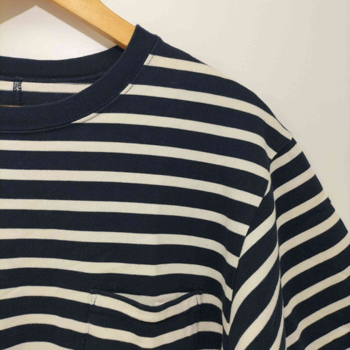 エヌハリウッド N.HOOLYWOOD 16-001 RCH CREW NECK T-SHIRT - Navy border メンズ US:40