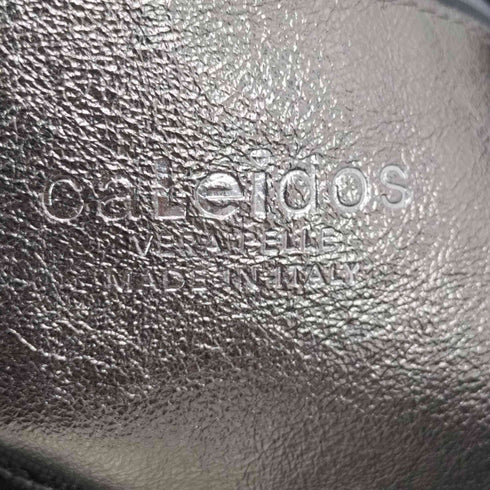 Caleidos イタリア製 PEWTER ダークシルバー レザー ショルダーバッグ レディース