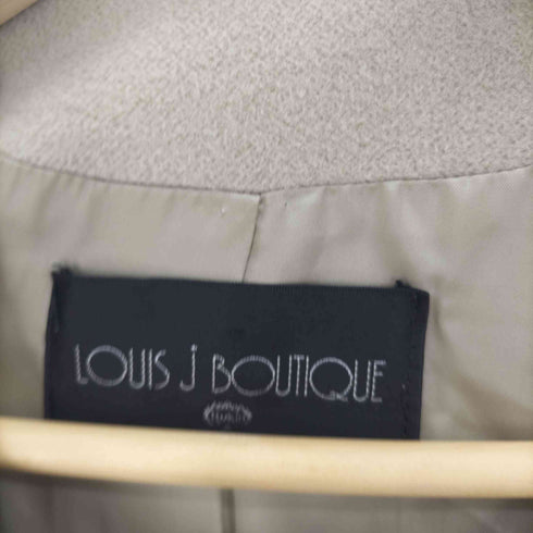 LOUIS J BOUTIQUE 袖刺繍 アンゴラ混 ノーカラーコート レディース 9AR