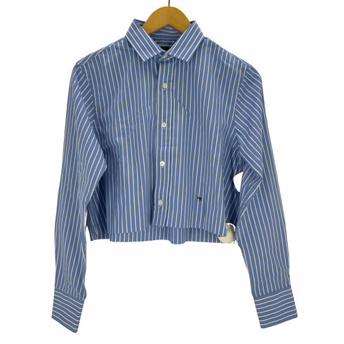 エイチビューティーアンドユースユナイテッドアローズ H BEAUTY & YOUTH UNITED ARROWS HOMME girls 2021AW CROPPED SHIRT BLUE AND WHITE STRIPE レディース import:S