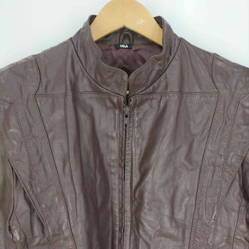 Casablanca Leather アクションプリーツ ステッチデザイン レザージャケット メンズ US:38
