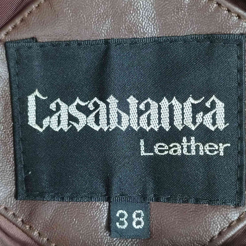Casablanca Leather アクションプリーツ ステッチデザイン レザージャケット メンズ US:38