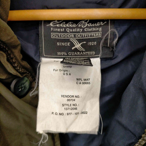 エディーバウアー Eddie Bauer フーデッドダウンコート ミリタリー メンズ L