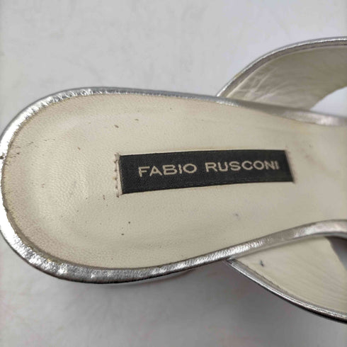 ファビオルスコーニ FABIO RUSCONI イタリア製 クリア PVC オープントゥ ヒール サンダル シルバー レディース EUR:36