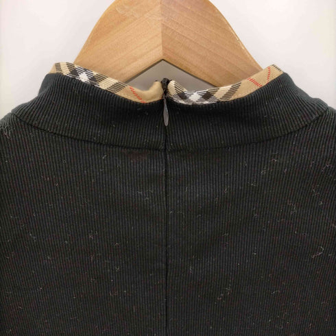バーバリーゴルフ BURBERRY GOLF ハーフジップ 五分袖 リブノバチェック ポロシャツ レディース JPN:L