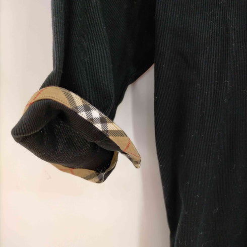 バーバリーゴルフ BURBERRY GOLF ハーフジップ 五分袖 リブノバチェック ポロシャツ レディース JPN:L