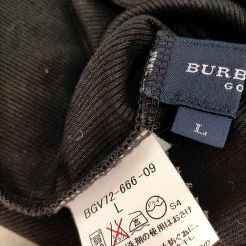 バーバリーゴルフ BURBERRY GOLF ハーフジップ 五分袖 リブノバチェック ポロシャツ レディース JPN:L