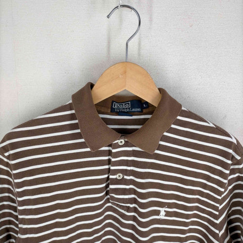 ポロバイラルフローレン Polo by RALPH LAUREN 90S ポニー鹿の子ポロシャツ ボーダー柄 メンズ JPN:L