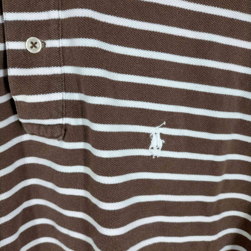 ポロバイラルフローレン Polo by RALPH LAUREN 90S ポニー鹿の子ポロシャツ ボーダー柄 メンズ JPN:L