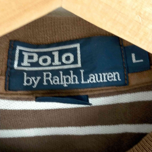 ポロバイラルフローレン Polo by RALPH LAUREN 90S ポニー鹿の子ポロシャツ ボーダー柄 メンズ JPN:L